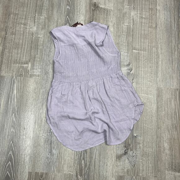 Knox Rose Women's Sleeveless Purple Smocked Button-Front Top - XS - NWT - Picture 6 of 7